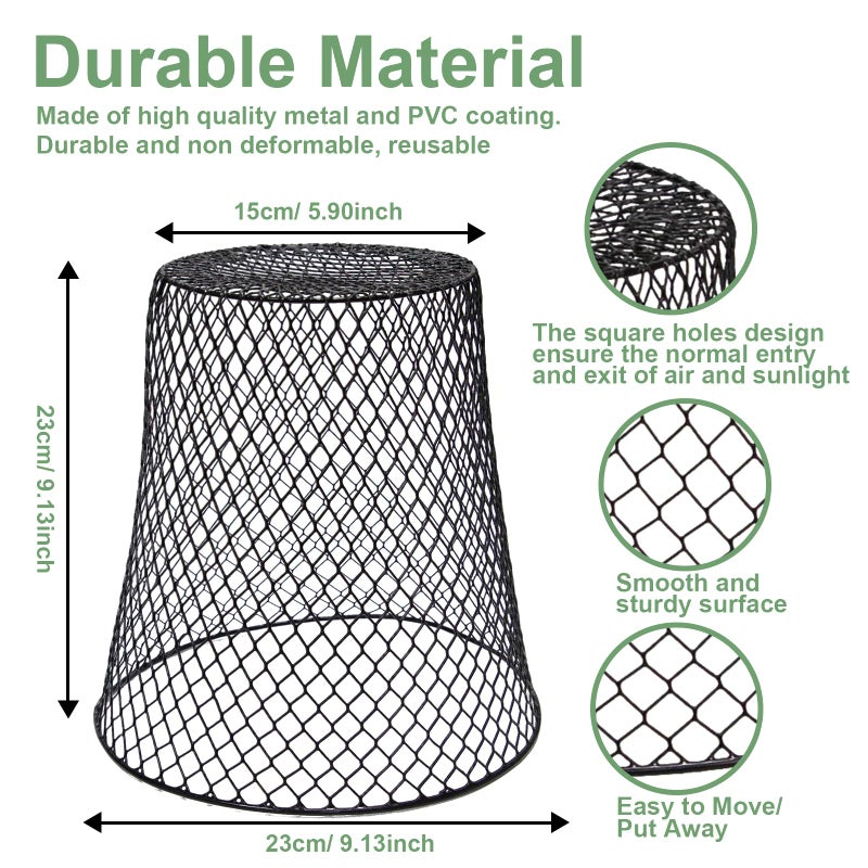 Dukelai 10 Pcs Chicken Wire Cloche Plant Covers Garden Netting Metal Heavy Duty Plant Protectors from Animals for Keeping Bunnies Chicken Squirrels Birds Other Out 9.13Ã—9.13 in - Image 2