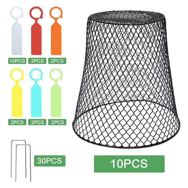 Dukelai 10 Pcs Chicken Wire Cloche Plant Covers Garden Netting Metal Heavy Duty Plant Protectors from Animals for Keeping Bunnies Chicken Squirrels Birds Other Out 9.13Ã—9.13 in - Image 3