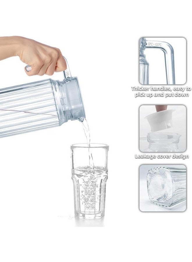 NeWine جردل ماء زجاجي نيفين بريميوم 1100 مل مع غطاء بلاستيكي ومقبض | 1.1 لتر إبريق مشروبات شفاف للمنزل، المكتب، إلخ. | إبريق لتقديم الماء، الحليب، العصير، المشروبات، الشاي، الكوكتيل (جردل بطانة) - Image 5