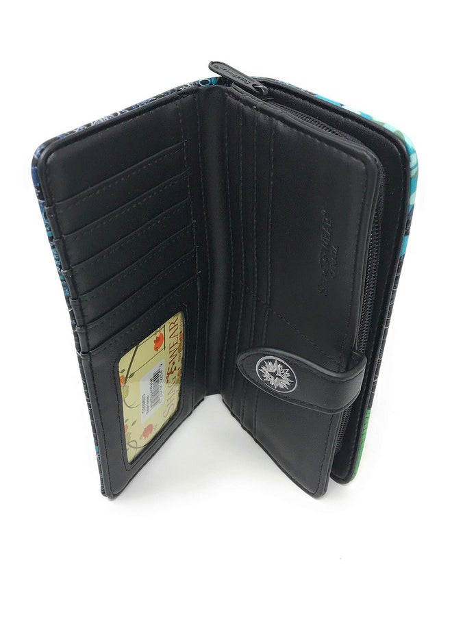 Shag Wear - Sea Horse Large Wallet For Women And Teen Girls Vegan Faux Leather Black 7 - Image 1