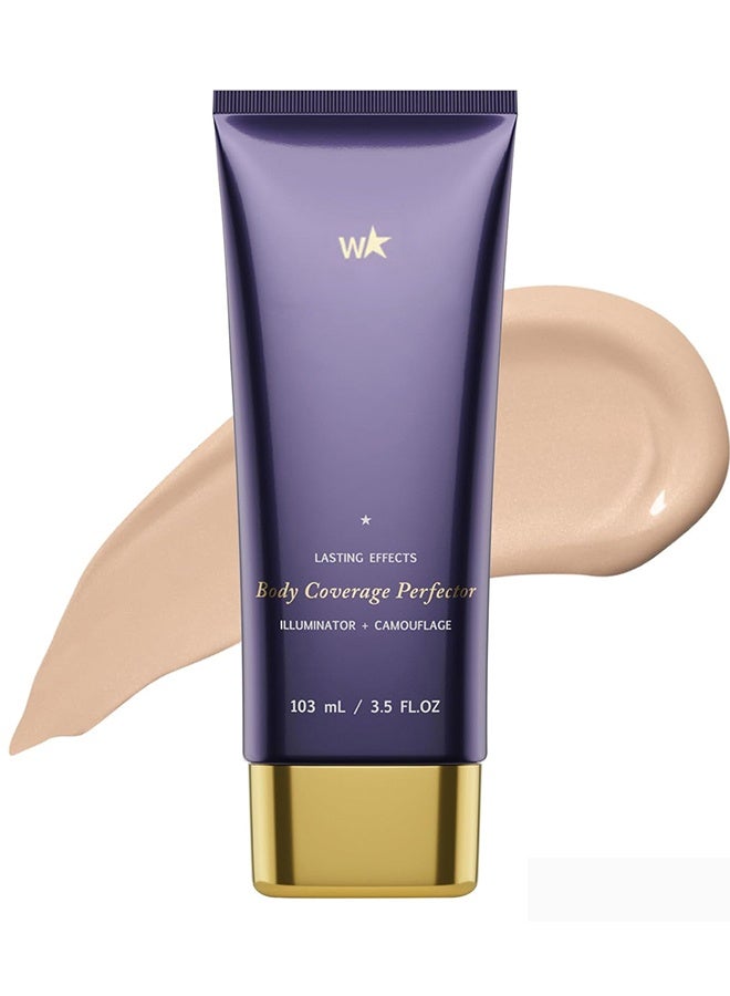 W Body Coverage Perfector, Waterproof Leg & Body Makeup, Tattoo Cover Up Makeup, 103ml (Light Radiance) - Image 1