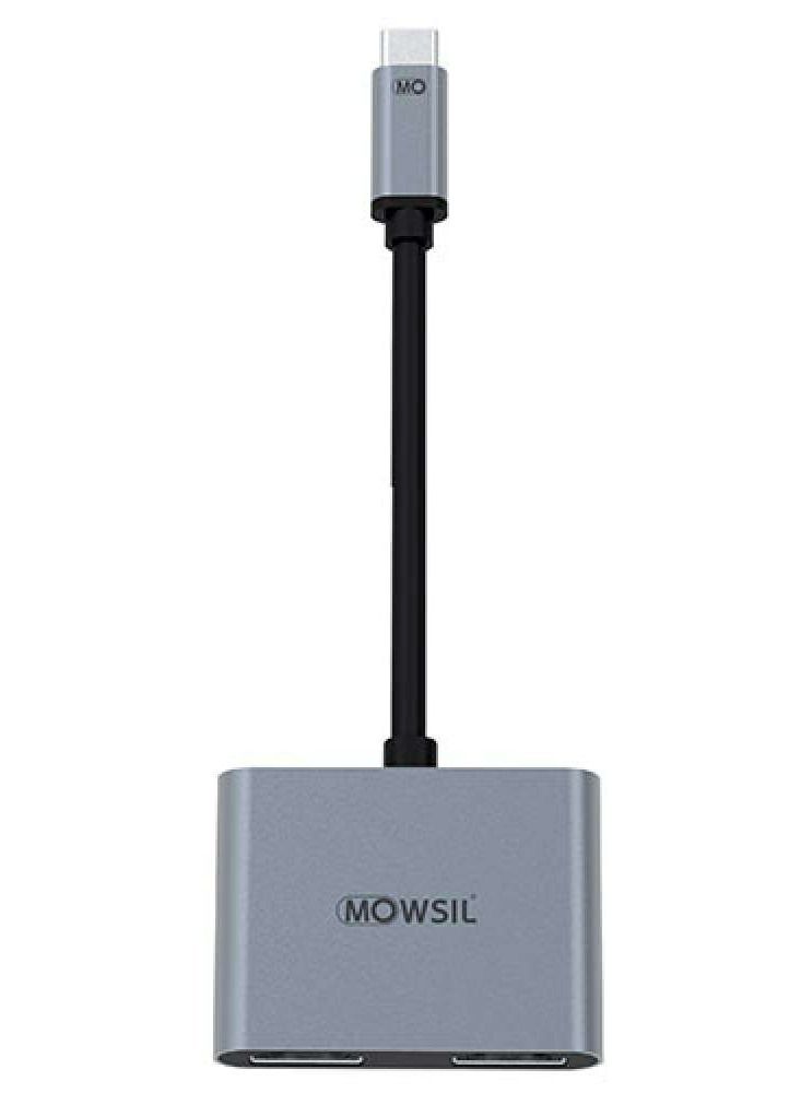 Mowsil USB Type C to Dual HDMI Adaptor, Aluminium Shell - Image 2