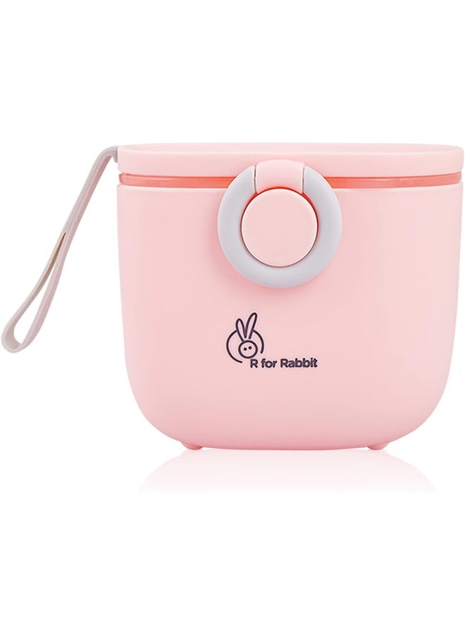 أر فور رابيت صندوق تغذية أولي من السيليكون للأطفال من آر فور أرنب، صندوق مسحوق حليب الأطفال متعدد الوظائف، 210 جرام، وردي - Image 1