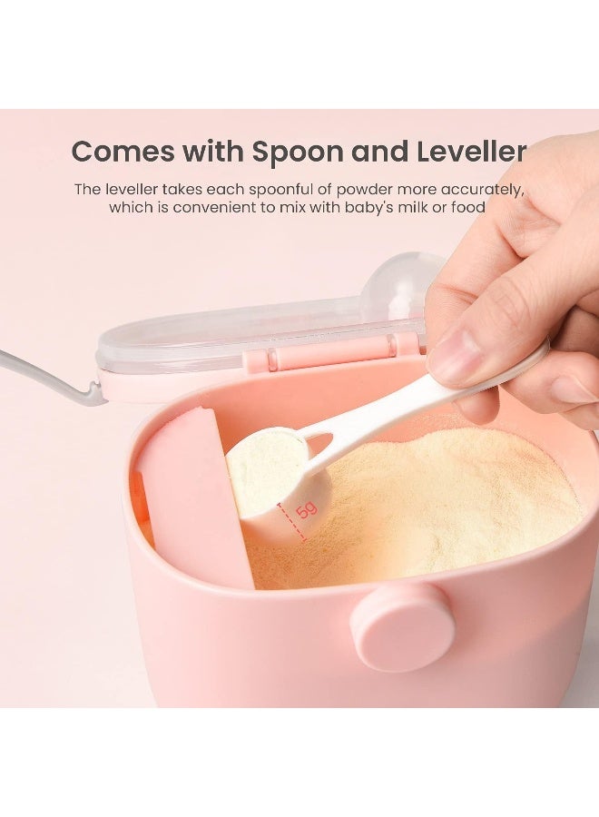 أر فور رابيت صندوق تغذية أولي من السيليكون للأطفال من آر فور أرنب، صندوق مسحوق حليب الأطفال متعدد الوظائف، 210 جرام، وردي - Image 5