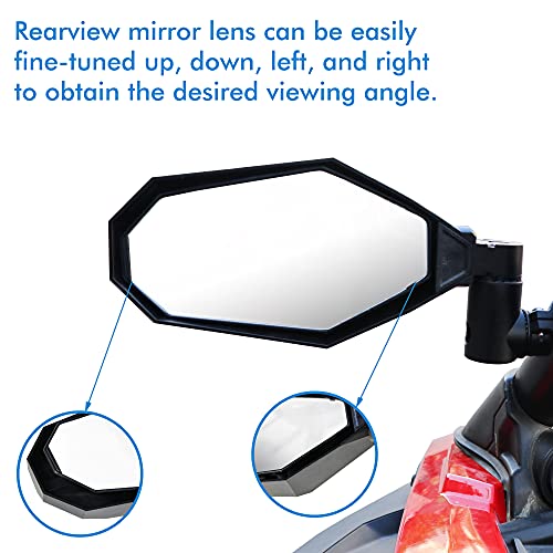 RERPRO UTV Side Rear View Mirrors 1.75"-2" Roll Bar RZR Rearview Side Mirrors for Polaris Rangers RZR PRO XP 1000 800 900 Can Am, Kawasaki Teryx Yamaha Rhino Adjustable All Aluminium 1 Pairs - Image 3