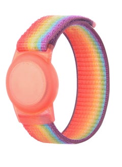 Kids Wrist Strap for Apple Airtag Adjustable Anti-Loss Strap Rainbow Strap Kids Anti-Loss Breathable Nylon Strap (Rainbow Color)