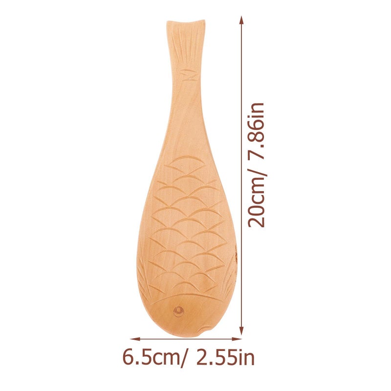 Large Wooden Rice Spoon Fish Shaped Nonstick Kitchen Utensil For Cooking And Rice Cooker - Image 3