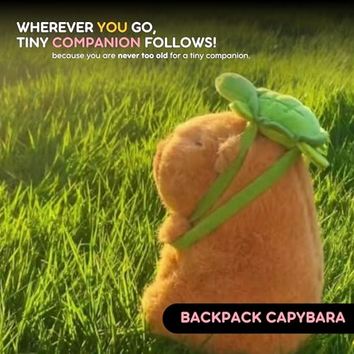 Fusked Flufies Plush Toys - Snuggly and Aesthetic Stuff Plush Toys and Baby Toys - Soft Toys for Baby Girl and Baby Boy - Soft Toys for Girlfriend Gift (Capybara with Turtle Bag) - Image 2