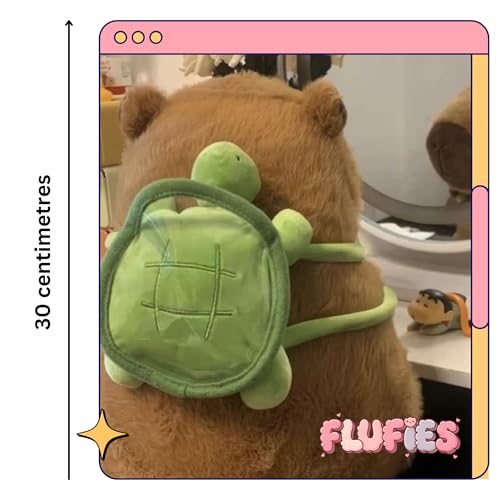 Fusked Flufies Plush Toys - Snuggly and Aesthetic Stuff Plush Toys and Baby Toys - Soft Toys for Baby Girl and Baby Boy - Soft Toys for Girlfriend Gift (Capybara with Turtle Bag) - Image 4