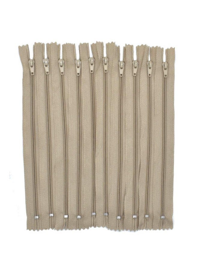 Renashed 100Pcs 9Inch Nylon Coil Zippers Bulk for Tailor Sewer Sewing Crafts Crafter's Specia (Deep Beige) - Image 1