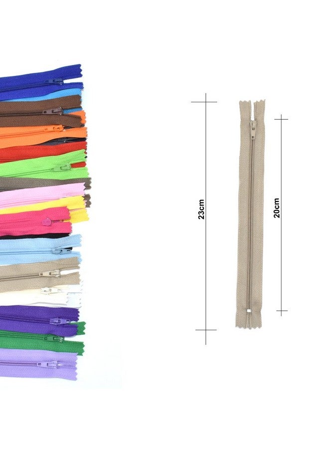 Renashed 100Pcs 9Inch Nylon Coil Zippers Bulk for Tailor Sewer Sewing Crafts Crafter's Specia (Deep Beige) - Image 3