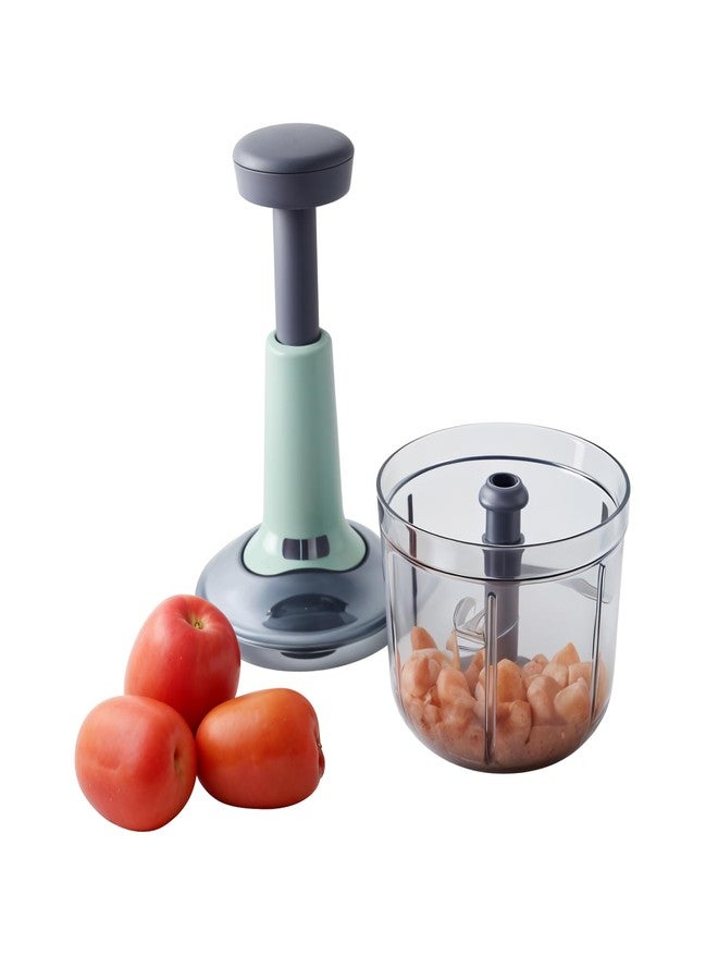 Anjali Food Chopper, Deluxe Large Handheld Vegetable Chopper for Onion, Garlic, Nuts & More | Manual Push Cutter with Stainless Steel Blades | Dishwasher-Safe - Image 1