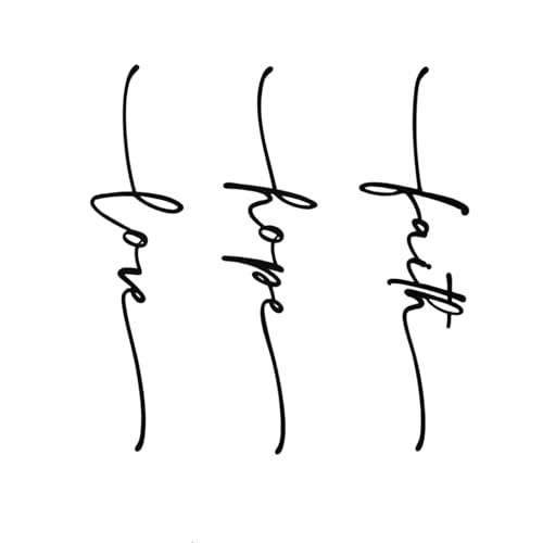 AIM & GGKK Faith Hope Love Metal Wall Decor – 3 Pieces Modern Minimalist Wire Wall Art, Inspirational Metal Letter Sign Decor for Living Room, Bedroom, Bathroom, or Office - Image 1