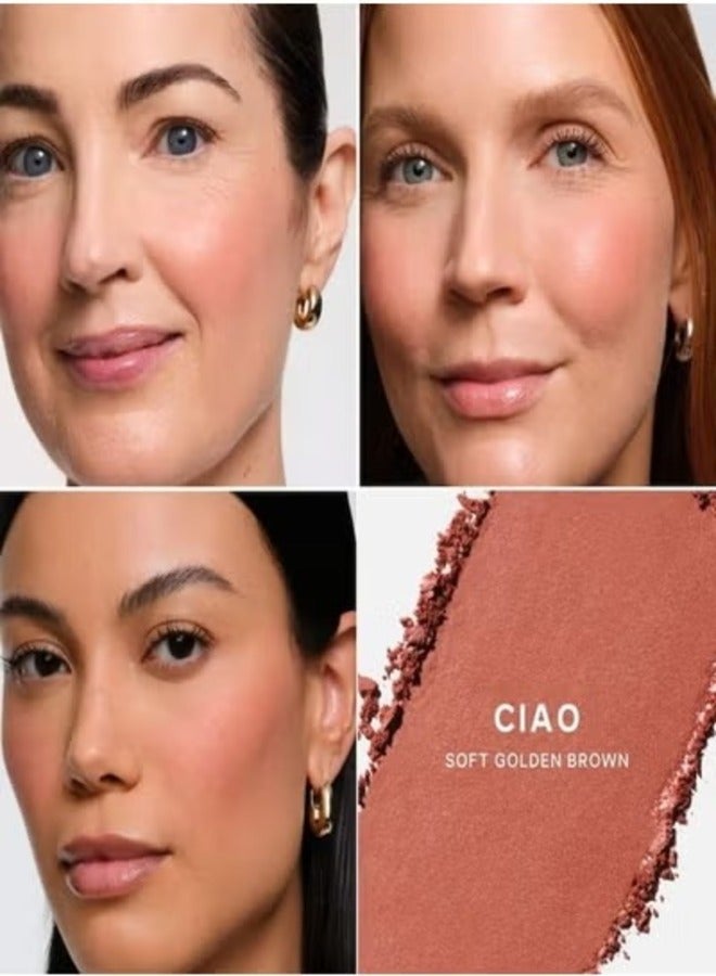 Saie Saie SuperSuede™ Talc-Free Powder Blush 3g – Ciao - soft golden brown Silky, Blendable, Natural Finish  - Image 3