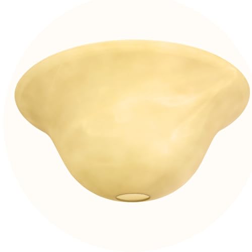 LIGHTACCENTS Alabaster Amber Glass Lamp Shade – Replacement Shade for Floor Lamps with E26 Medium Base Socket – Torchiere Lamp Glass – Amber Swirl Light Shade - Image 1