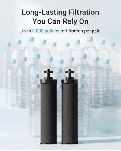 AquaCrest AQUA CREST Gravity Water Filter Replacement for Berkey BB92 Black Carbon Filter Compatible with Purewell ProOne Waterdrop Gravity Water Filter System NSFANSI 42372 Certified 2 Pack - Image 3