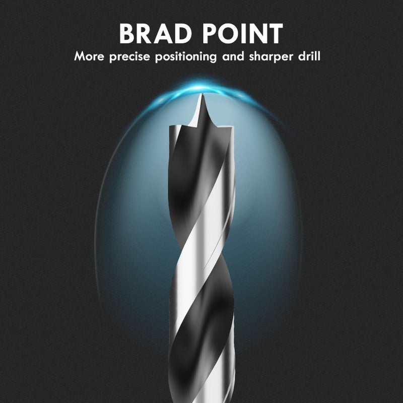 MACXCOIP Brad Point Wood Drill Bit Set, 12Pcs Drill Bit Set with Double Flutes Design for Carpenter Woodworking and All Types of Wood (1/8" - 1/2") - Image 3