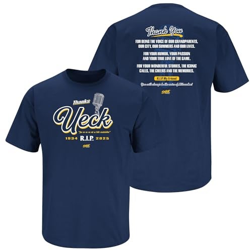 Smack Apparel Thanks Ueck TShirt for Milwaukee Baseball Fans SM5XL Navy Short Sleeve Large - Image 1