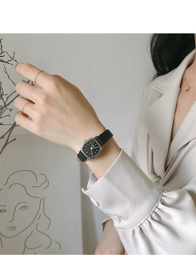 wokai 2025 New Korean Version Quartz Leather Strap Watch, Trendy Minimalist Retro Harajuku Style, Suitable for Students, Men, Women, and Couples  - Image 1