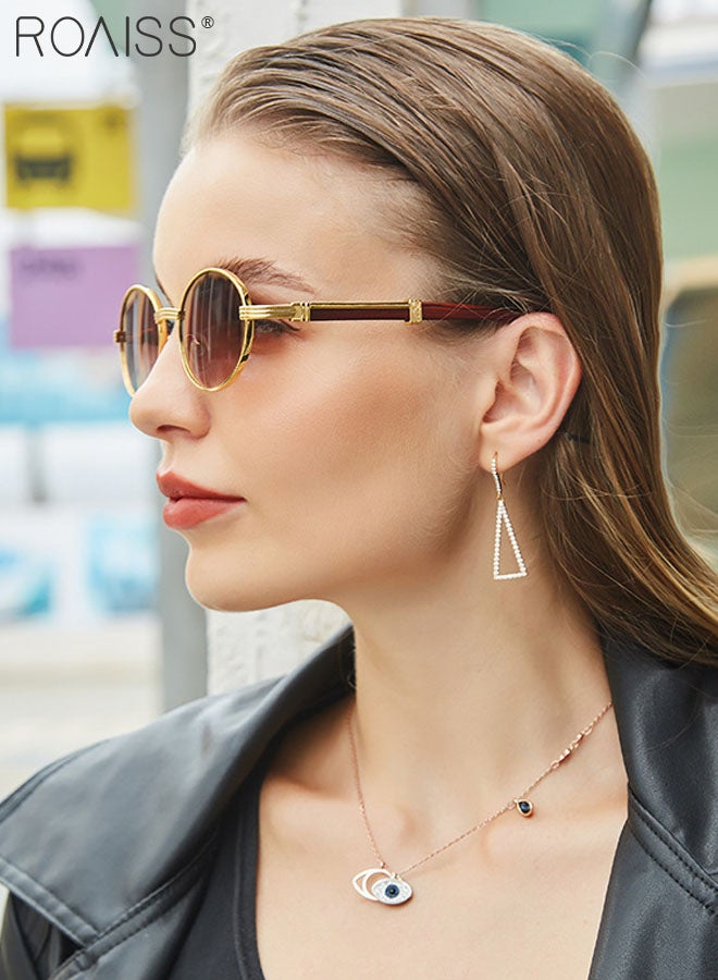 رويس نظارة شمسية بيضاوية للرجال والنساء، نظارات شمسية للحماية من الأشعة فوق البنفسجية 400، ظلال شمسية أنيقة للتسوق، والحفلات، والسفر مع حافظة نظارات، 53 ملم - Image 2