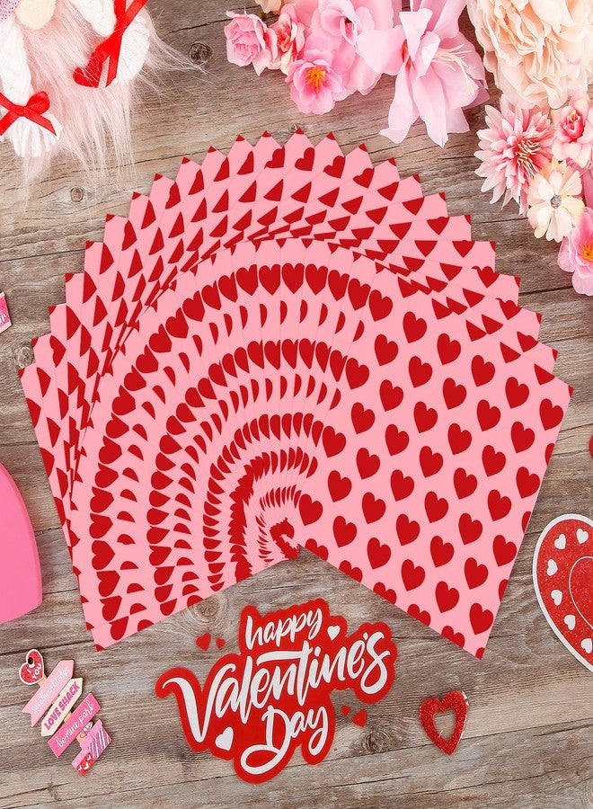 Quera 50 Pack Valentine's Day Paper Napkins Red Pink Heart 6.5 X 6.5 "Disposable Beverage Napkins Cocktail Party Napkins For Valentine's Day Gifts Wedding Party Decoration Favor Supplies - Image 3
