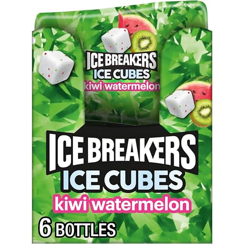 ICE BREAKERS Ice Cubes Kiwi Watermelon Flavored Sugar Free Chewing Gum Bottles 324 oz 6 Count 40 Pieces - Image 1