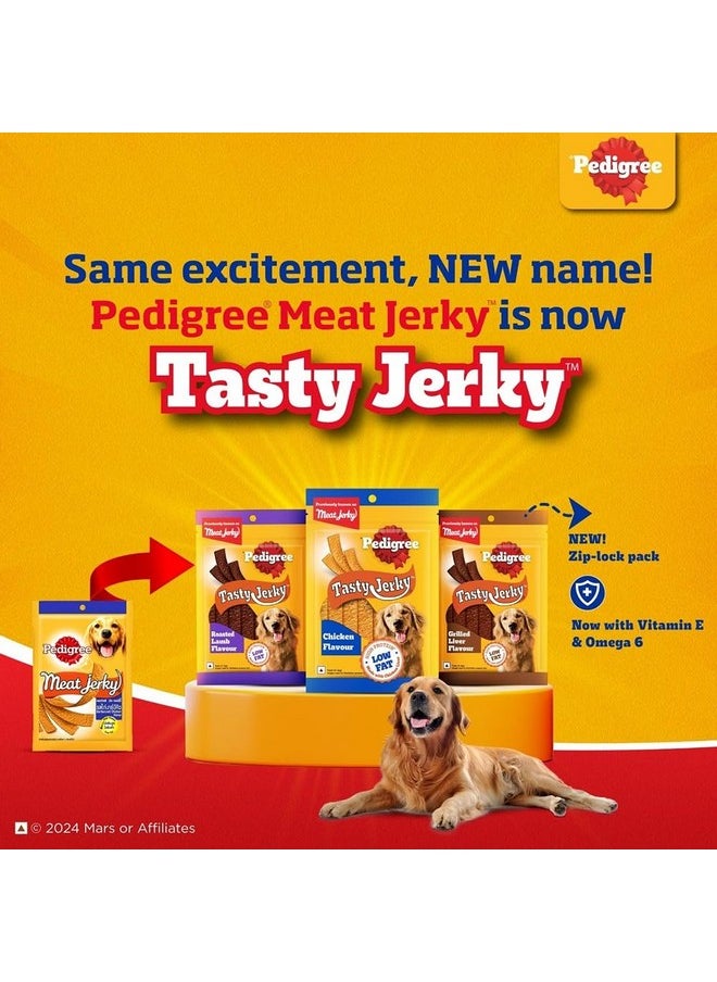 Pedigree Pedigree Tasty Jerky Dog Treat, Chicken Flavour, 70 g x 12, Jerky-style Treats for Bonding, Low-fat and High-protein, Adult, Stick  - Image 3