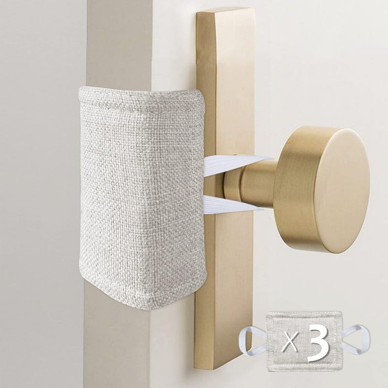 warmtone Door Silencer Quiet Door Closer Cushion, Padded Door Latch Cover for Nursery, Baby, Light Sleepers Noise Reduced Prevent from Locking for Toddler Safety - 4 x 3 inch, Natural Colored, Pack-3 - Image 4