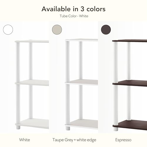 Homes: Inside + Out Apexa Modern 4-Tier Narrow Shelving Units, Collectibles Display Shelves, Easy Assembly Standing Shelf, Home Storage Organizer for Living Room, Bedroom, Office, White - Image 4