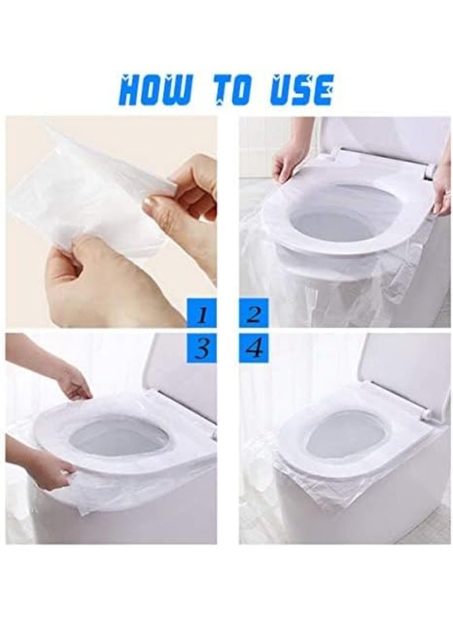 30 pcs Disposable Toilet Seat Covers Portable Waterproof Design Suitable for Kids and Pregnant Women, Each Piece Individually Wrapped - Toilet Seat Cover - Bathroom Cabin Cover - Toilet Seat Cover - 50pcs Disposable Toilet Seat Covers Plastic Antibacterial Waterproof Portable for Kids, Pregnant Women, Travel, Hospital, Public Restrooms, Hotel, Individually Wrapped Pocket Size - Toilet Seat Cover - Image 4