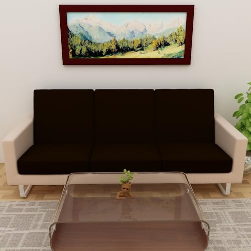 DREAM KING Terry Polycotton Sofa Seat Protector | Flexible | Elastic Stretchable | Sofa Cover | Sofa Protector Four Seater | Color- Coffee (Size: 23 inch X 23 inch) Pack of 6 - Image 1