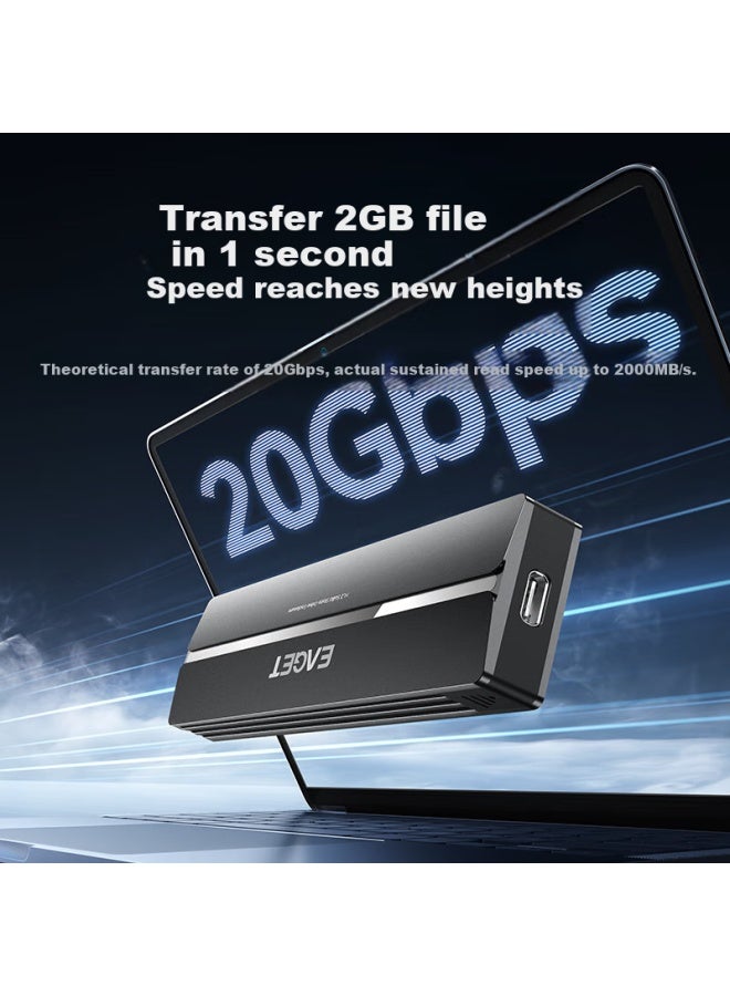 EAGET Yijie M.2 Nvme Portable Hard Drive Enclosure, Usb-C 3.2 Interface, Ssd Enclosure, 20Gbps, For Desktop And Laptop, Type-C External Hard Drive Case - Image 2