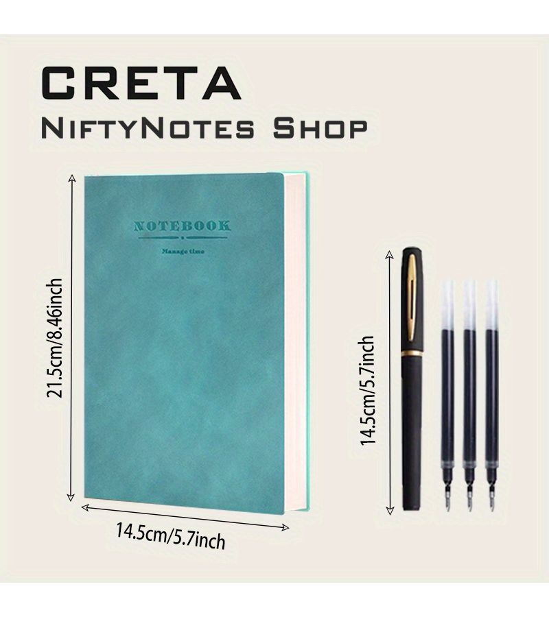 Premium A5 Hardcover Faux Leather Notebook 360 Pages Emerald Green Set With Stylish Black Golden Pen And 3 Refills For Daily Writing Journal School Office Use Professionals And Students - Image 2