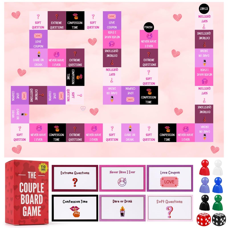 Fofeadm The Couples Games Couple Board Game with 110 Cards Great Anniversary Couples Gifts Date Night Ideas and Fun Couples Card Games - Image 2