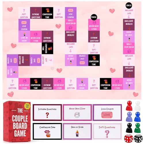 Fofeadm The Couples Games Couple Board Game with 110 Cards Great Anniversary Couples Gifts Date Night Ideas and Fun Couples Card Games - Image 1
