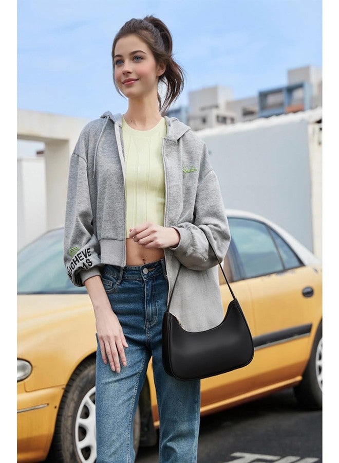 WSRYDJDL Fashion shoulder Bag for Women's Cute Hobo Tote Handbag Mini Clutch Underarm Purse for Daily Use/Work/Travel/Casual Outings (Black) - Image 2