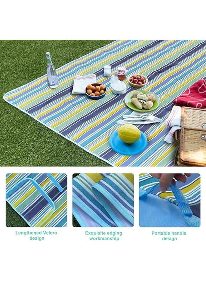 SKY-TOUCH Foldable Picnic Blanket Waterproof Beach Blanket Waterproof Picnic Blanket Portable Picnic Mat Portable Beach Mat For Outdoor Camping Family Outdoor Park Garden 200×150Cm - Image 3
