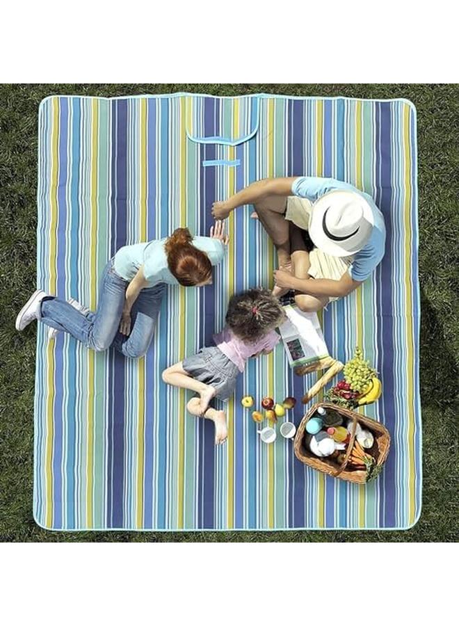 SKY-TOUCH Foldable Picnic Blanket Waterproof Beach Blanket Waterproof Picnic Blanket Portable Picnic Mat Portable Beach Mat For Outdoor Camping Family Outdoor Park Garden 200×150Cm - Image 2