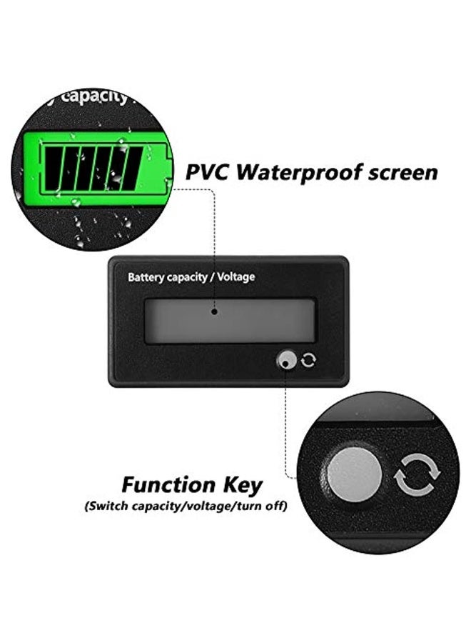 Generic Dc 12V 24V 36V 48V 72V Battery Meter With Alarm Battery Tester Battery Capacity Voltage Indicator Battery Display Monitors Lead Acid And Lithium Ion Battery Indicator Green  - Image 3