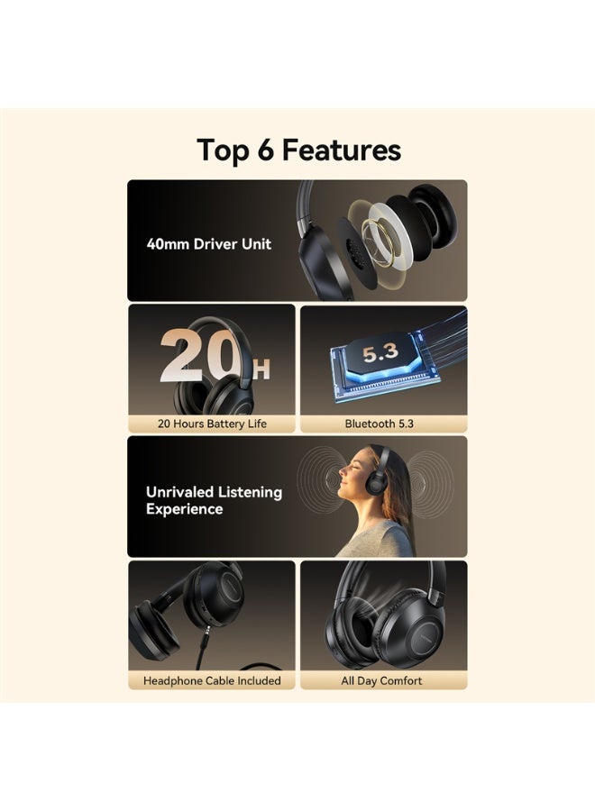 VENTION Wireless On-Ear Headphones SoundMate S11 Black Model# NBBB0 - Image 3