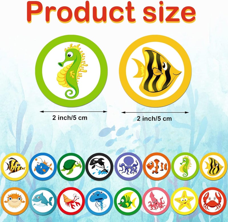 Woanger 240 Pieces Toilet Targets for Boys Ocean Animals Potty Training Flushable Targets Sea Creatures Potty Training Stickers 2 Inch Pee Stickers Color Changing Pee Signs for Toddler Boys Training - Image 3