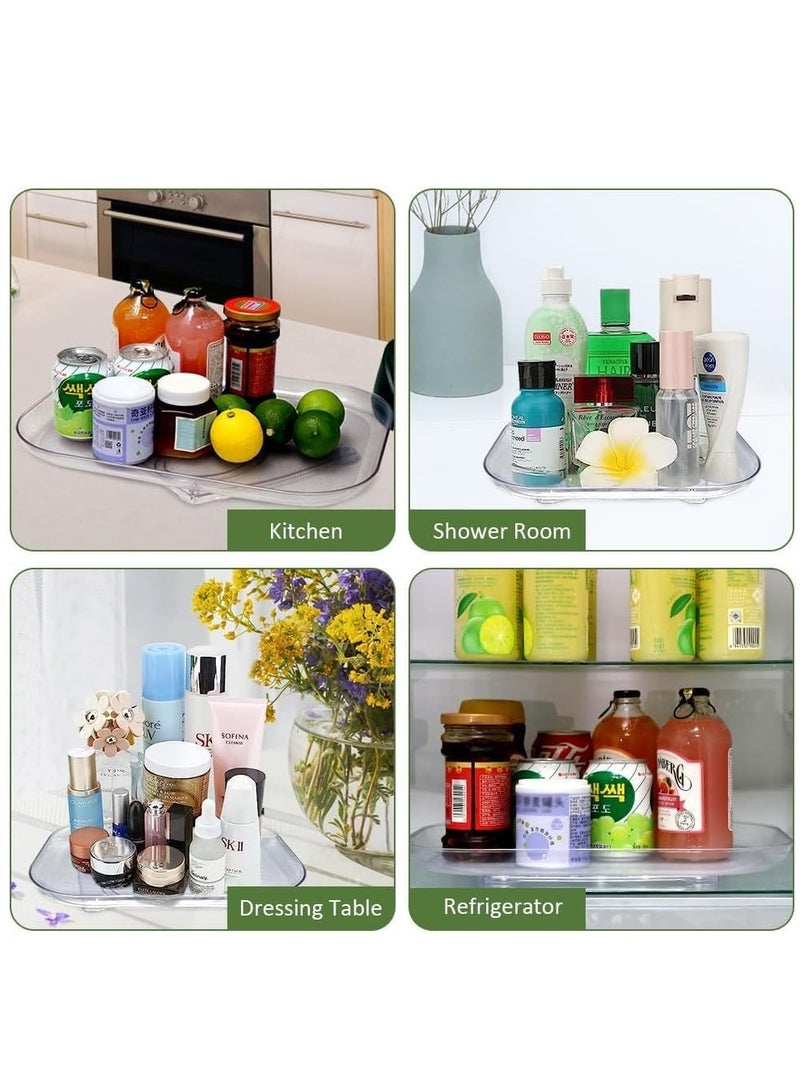 Zikra Square Lazy Susan for Refrigerator, 1Pcs 360 Rotating Lazy Susan Turntable Organizer, Transparent Countertop Condiment Storage Rack, for Kitchen, Cabinet, Bathroom Makeup Vanity - Image 2