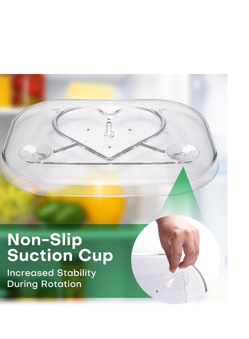 Zikra Square Lazy Susan for Refrigerator, 1Pcs 360 Rotating Lazy Susan Turntable Organizer, Transparent Countertop Condiment Storage Rack, for Kitchen, Cabinet, Bathroom Makeup Vanity - Image 3