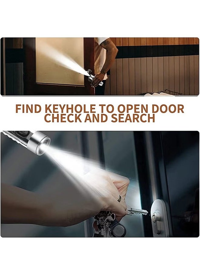 HY Mini LED Flashlights USB Rechargeable Small Keychain Flashlight with 10 Modes of Main & Side Light, Portable Pocket EDC Flash Light for Daily Using, Camping, and Hiking, etc.  - Image 2
