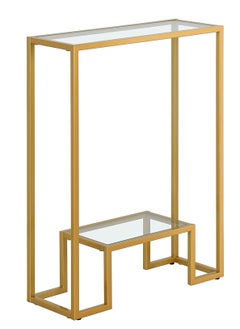 Generic 𝐅𝐅𝐃 Modern Console Table Pre-Assembled – Black Metal Frame & Tempered Glass Shelves, Entryway Sofa Side Table, Hallway Accent Furniture"  - Image 3