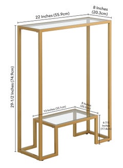 Generic 𝐅𝐅𝐃 Modern Console Table Pre-Assembled – Black Metal Frame & Tempered Glass Shelves, Entryway Sofa Side Table, Hallway Accent Furniture"  - Image 2