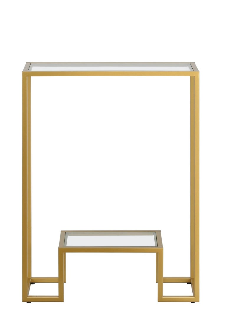 Generic - 𝐅𝐅𝐃 Modern Console Table Pre-Assembled – Black Metal Frame & Tempered Glass Shelves, Entryway Sofa Side Table, Hallway Accent Furniture" - Image 1