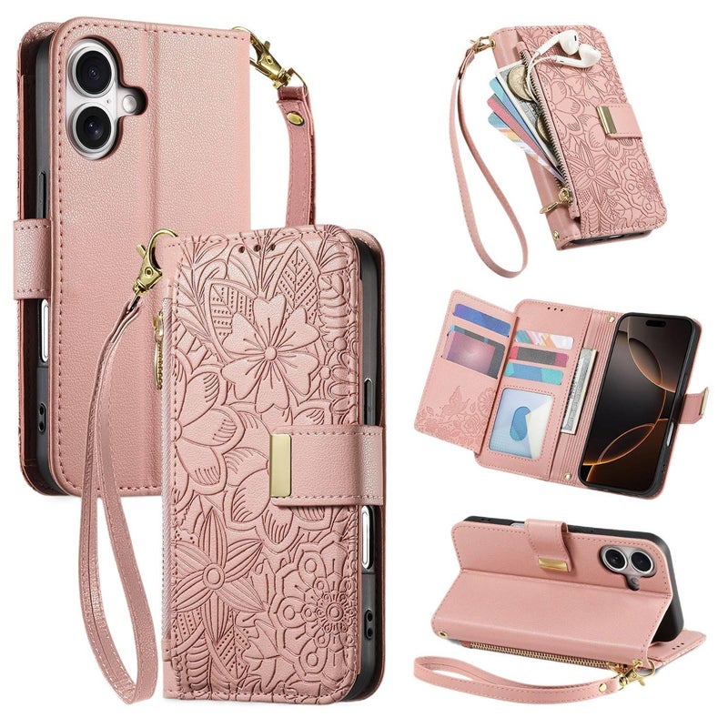 PU Protective Case for iPhone 17 / 17 Air / 17 Pro / 17 Pro Max with Drop Protection and Kickstand plus Shockproof plus Strong Magnetic plus Scratch Resistant in Pink - ModaStar - Image 1