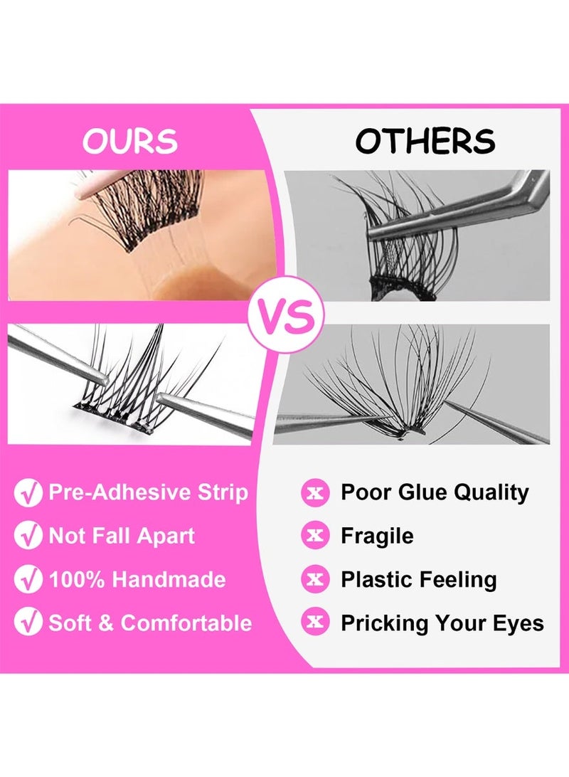 120 clusters of segmented eyelashes, with their own glue, the two styles are mixed and matched to create beautiful eyes, so that the eyes are naturally enlarged, easy to wear and quick to remove. Easy to create a charming shape, waterproof, sweatproof and oilproof, not afraid of high temperatures, so that you are full of energy and spirits!"LMJ03-06" is the product number, regardless of quantity. - Image 3