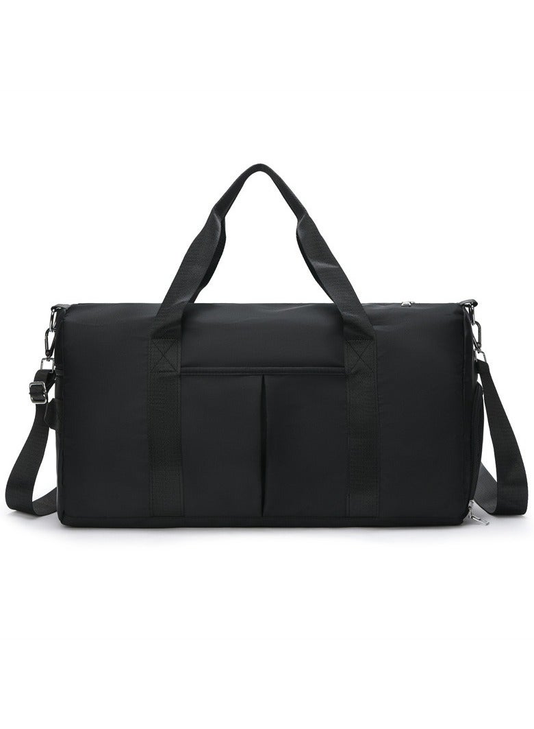 AUTOYSUR Gym Bag for Women and Men, Waterproof Small Sports Duffel Bag with Wet Bag and Shoe Compartment, Travel Duffel Bag, Weekender Overnight Bag, Hospital Bag, Carry on Bag, Swimming Bag, Beach Bag (black) - Image 1